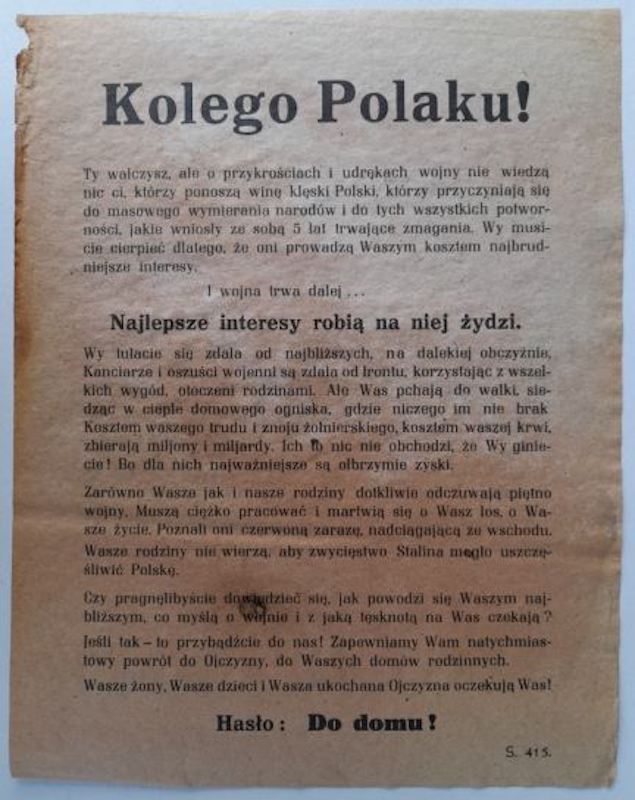 ulotka propaganda niemiecka